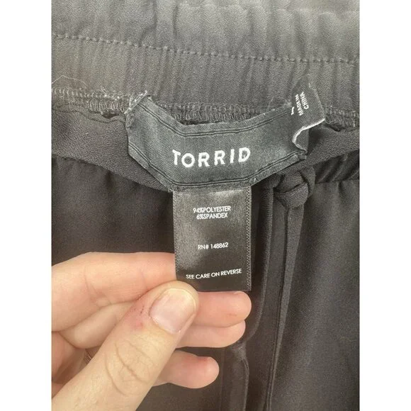 Torrid‎ Pull On Pants Women Plus Size 4X Black Casual Straight Leg Preppy Rave - Picture 3 of 8